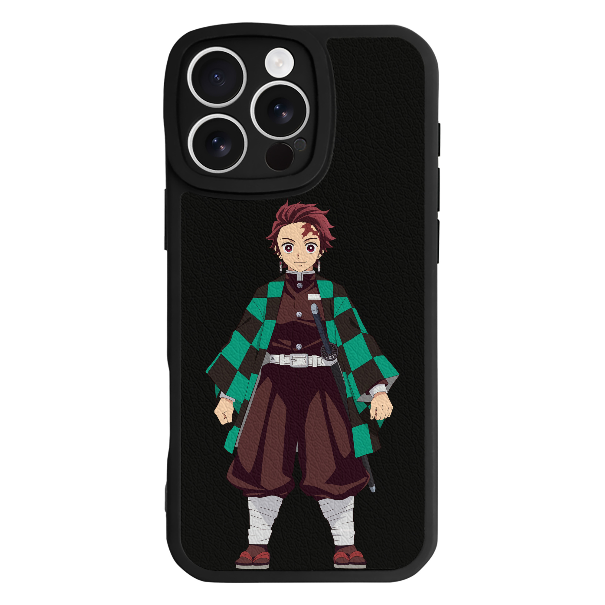 （画像用） 鬼滅の刃 竈門 炭治郎／かまど たんじろう Kamado Tanjirou 【iPhone 16シリーズ対応】シリコンスマホケース（レザー調） 材質：シリコン